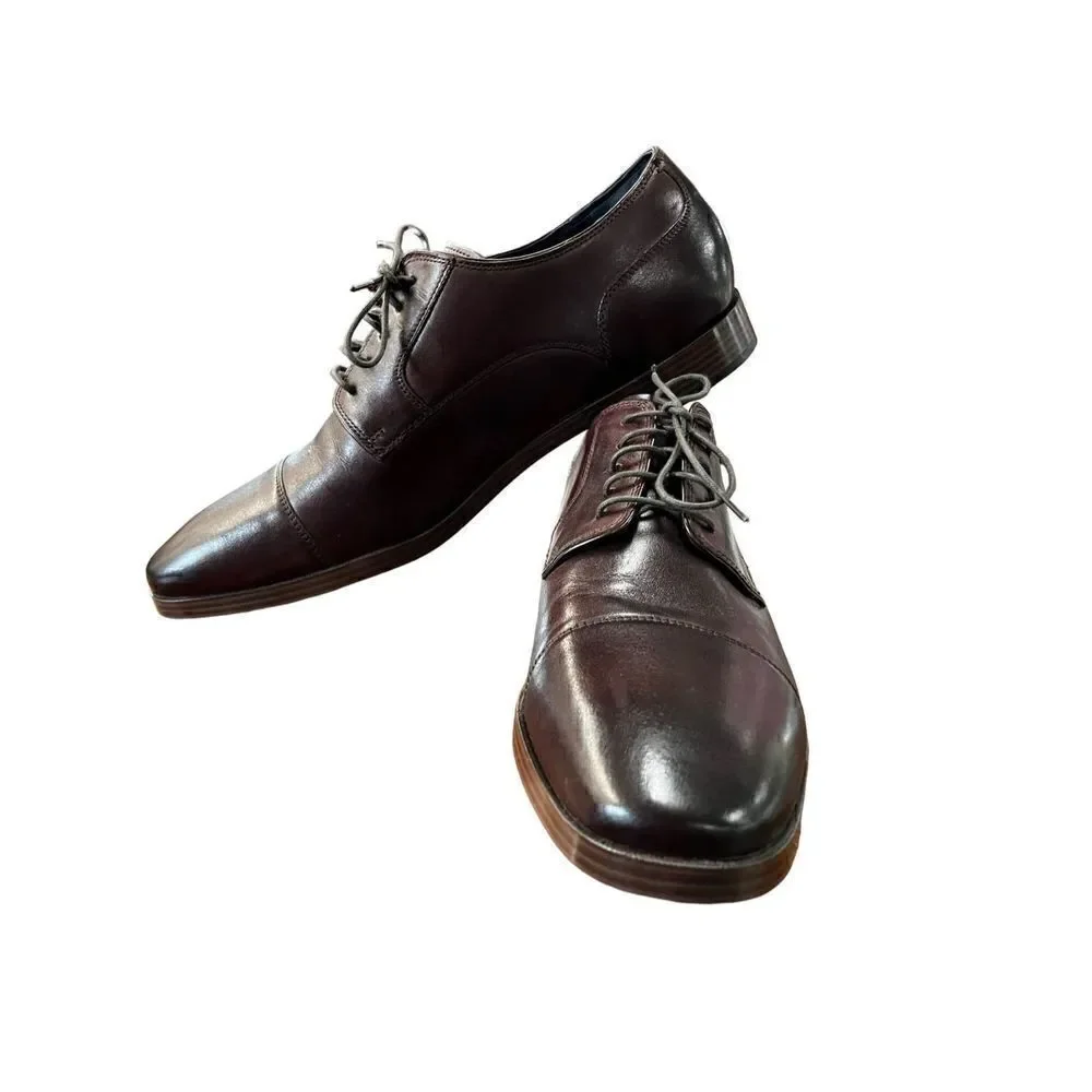 Cole Haan Men’s Harrison Grand Cap Toe Oxford British burgundy brown 12M